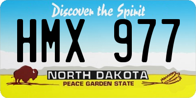 ND license plate HMX977