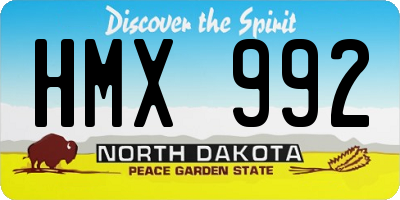 ND license plate HMX992