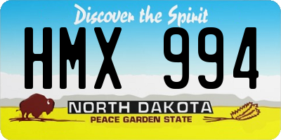ND license plate HMX994
