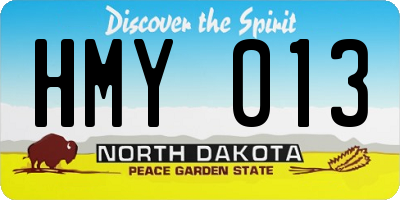 ND license plate HMY013