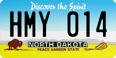 ND license plate HMY014