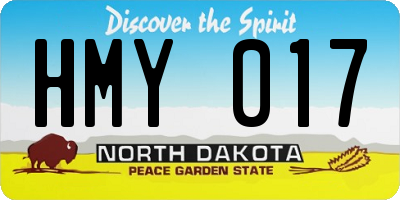 ND license plate HMY017
