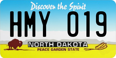 ND license plate HMY019