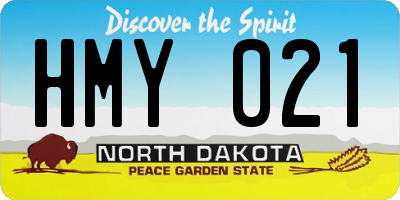 ND license plate HMY021