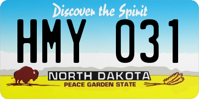 ND license plate HMY031