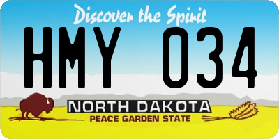 ND license plate HMY034