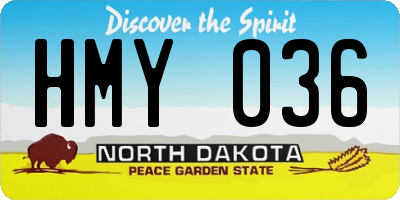 ND license plate HMY036