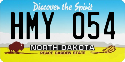 ND license plate HMY054