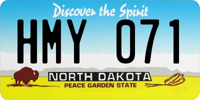 ND license plate HMY071