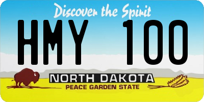 ND license plate HMY100