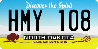 ND license plate HMY108