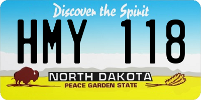 ND license plate HMY118