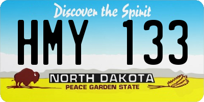 ND license plate HMY133