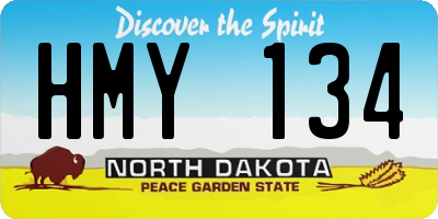 ND license plate HMY134