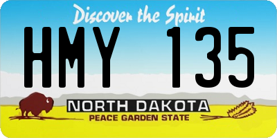 ND license plate HMY135