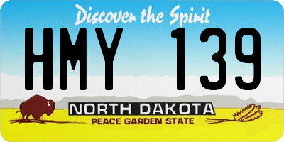 ND license plate HMY139