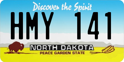 ND license plate HMY141