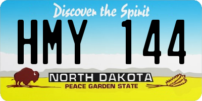 ND license plate HMY144