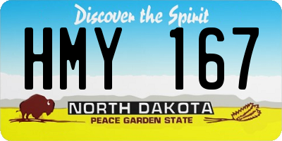 ND license plate HMY167