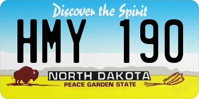 ND license plate HMY190