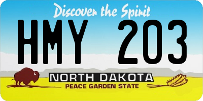 ND license plate HMY203