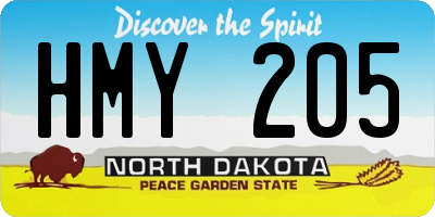 ND license plate HMY205