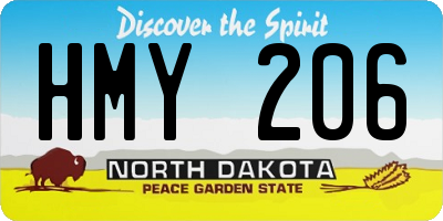 ND license plate HMY206