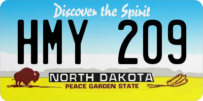 ND license plate HMY209