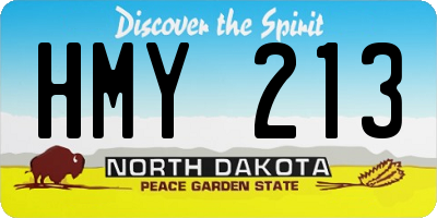 ND license plate HMY213