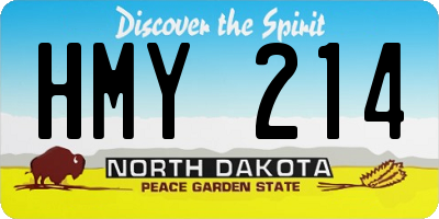 ND license plate HMY214