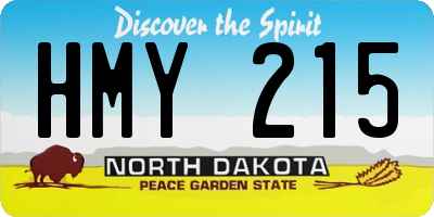 ND license plate HMY215