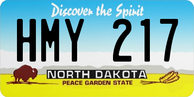 ND license plate HMY217