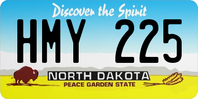ND license plate HMY225