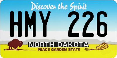 ND license plate HMY226