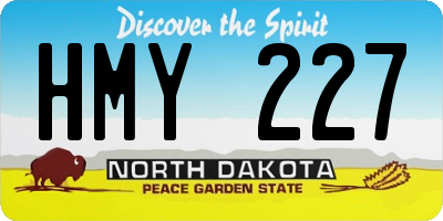 ND license plate HMY227