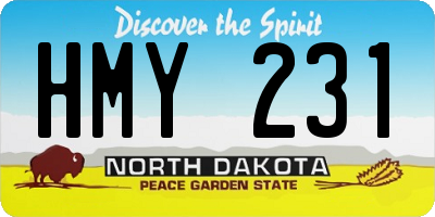 ND license plate HMY231