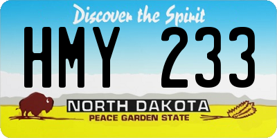 ND license plate HMY233