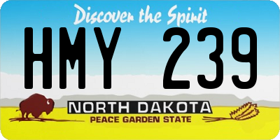 ND license plate HMY239