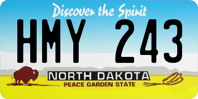 ND license plate HMY243