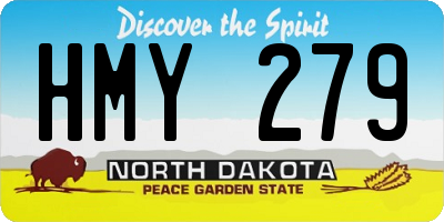 ND license plate HMY279