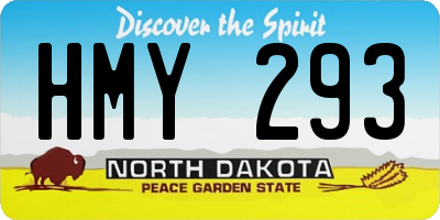 ND license plate HMY293