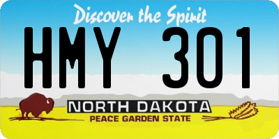 ND license plate HMY301