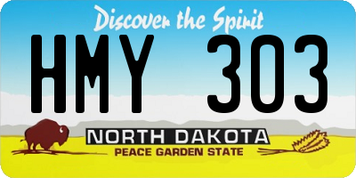 ND license plate HMY303