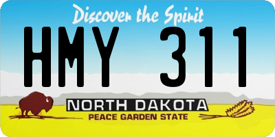 ND license plate HMY311