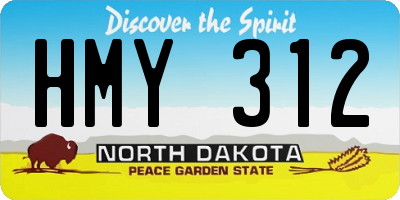 ND license plate HMY312