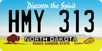 ND license plate HMY313