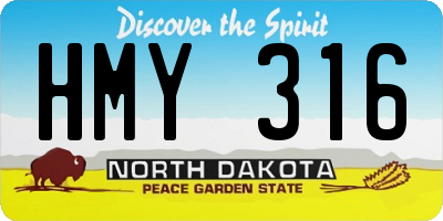 ND license plate HMY316