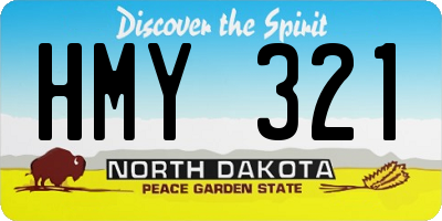 ND license plate HMY321