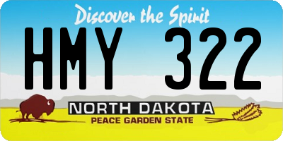 ND license plate HMY322