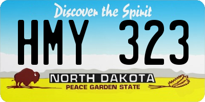 ND license plate HMY323